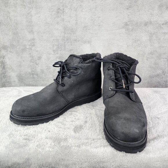 Mens Black Timberland Nubuck & Fleece-Lined Lace-Up Boots Size 11.5M - Picture 2 of 10